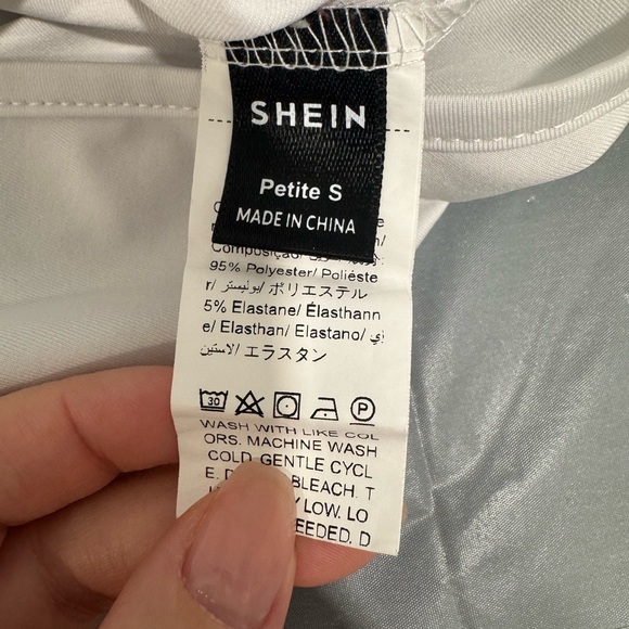 SHEIN White Long Sleeve Bodysuit Petite Small - Picture 2 of 3